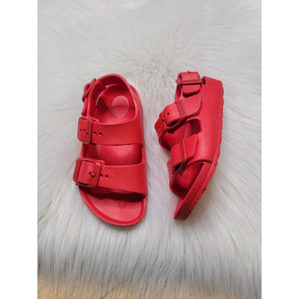 Birkenstock Eva Milano Essential Sandals Toddler Size 26 US Size 8c Red Kids
